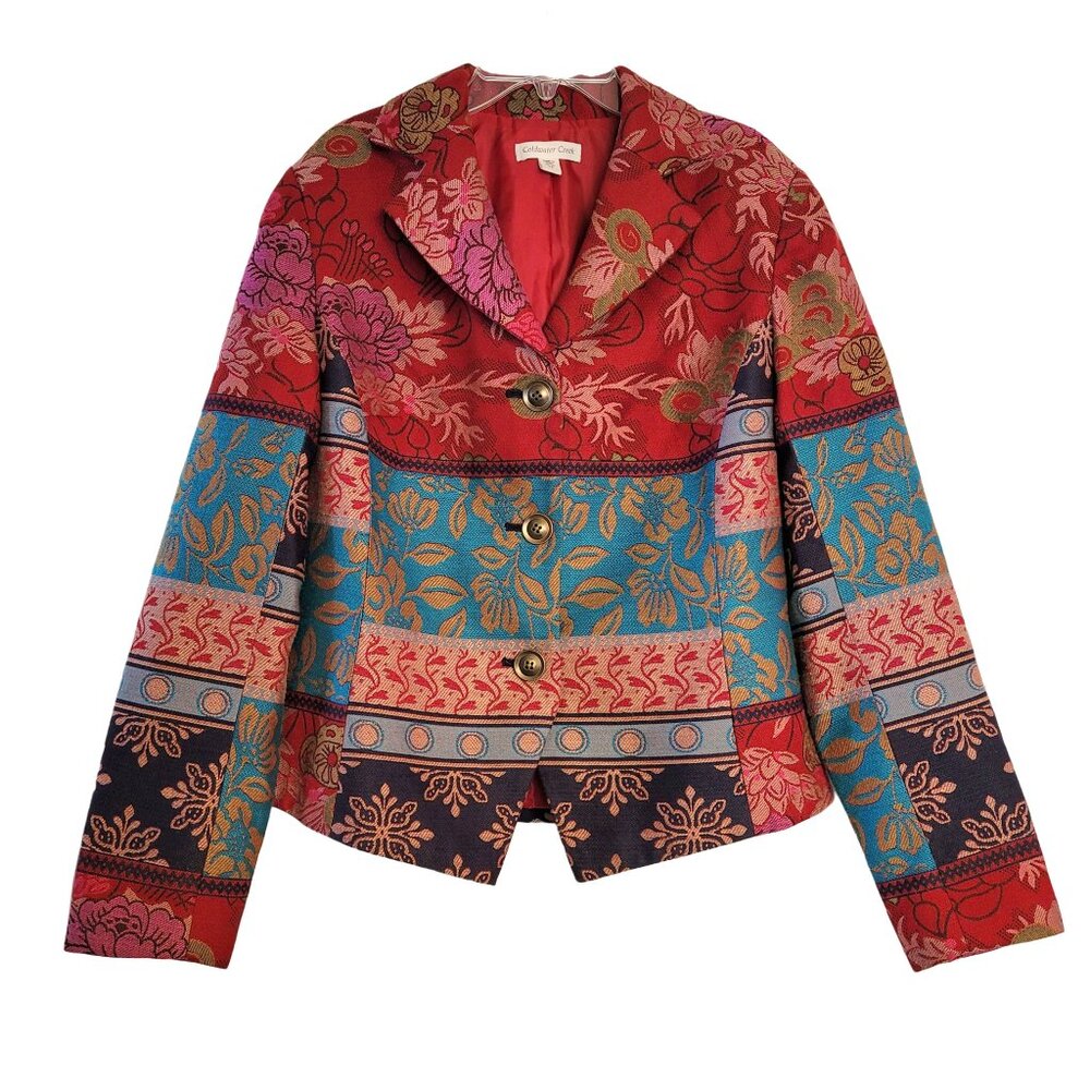 Coldwater Creek Floral Tapestry Blazer